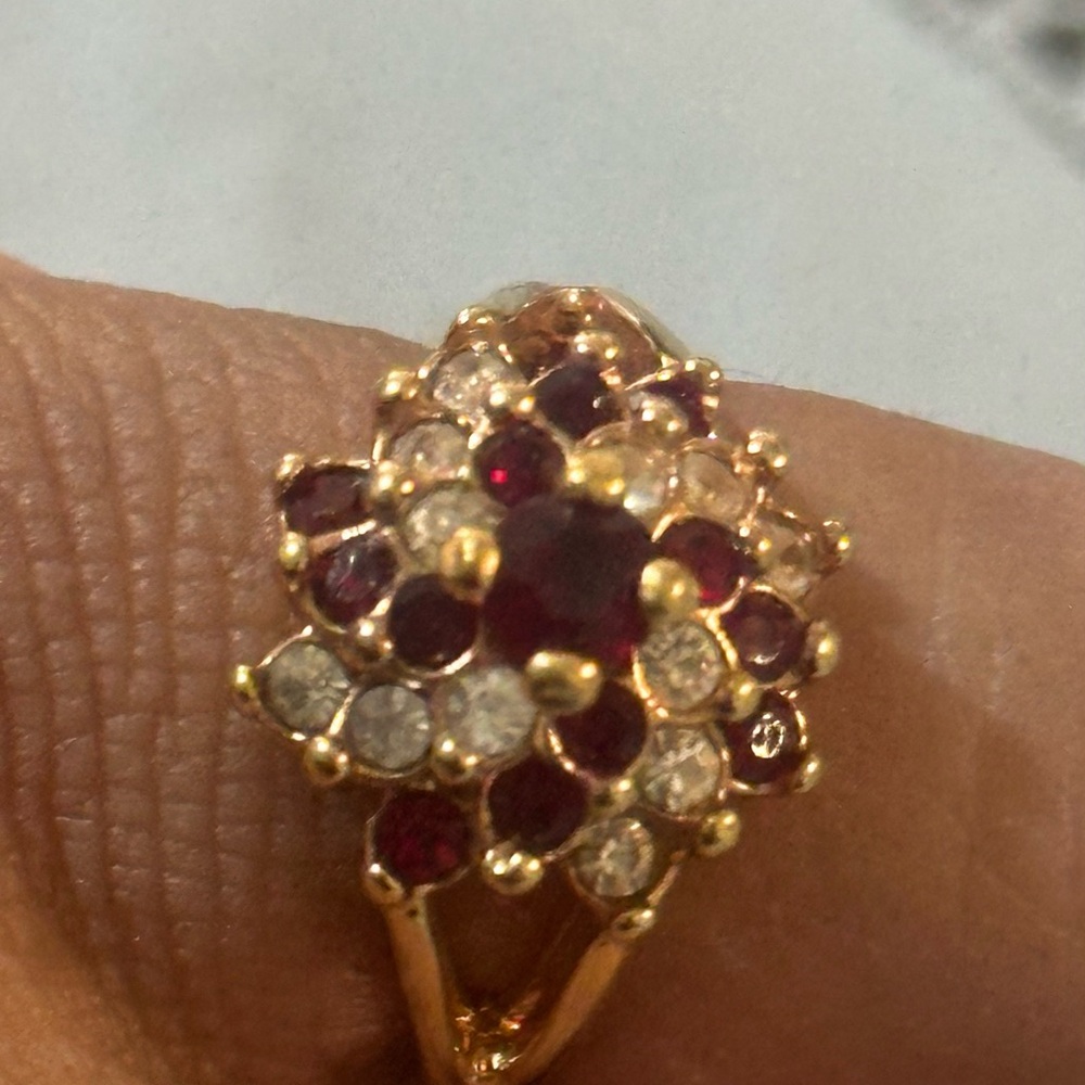 18KT Heavy Gold Electroplate Cocktail Ring